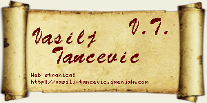 Vasilj Tančević vizit kartica